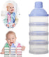 CurcKua 4 Layers Milk Powder Box Baby Formula Dispenser Detachable Baby Snack Box Container Blue