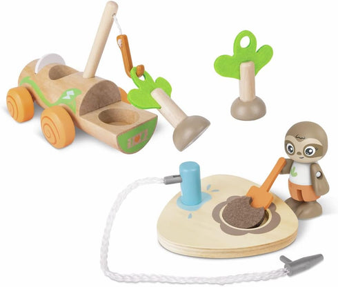 Hape Electric Wind Turbine Car Toy, Tree Planting E-Car for Kids Ages 3+ Years, Green Planet Explorers.