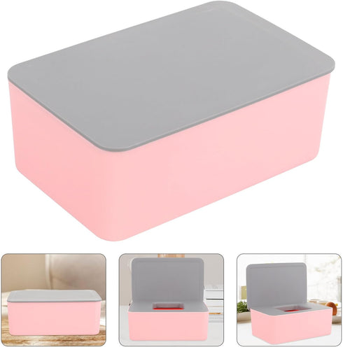ibasenice Portable Wipes Dispenser Box with Lid, Refillable Wet Tissue Holder for Travel and Home Use, Dustproof Wet