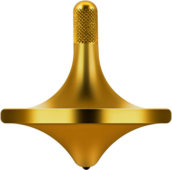 Premium Stainless Steel Spinning Top, Exquisite Metal Desk EDC Fidget Toy, Spins Over 6 Minutes, Bronze, 34mm