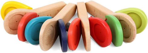 Toyvian Kids Wooden Toys - Musical Wooden Castanet Clapper - Educational Early Learning Percussion Instruments