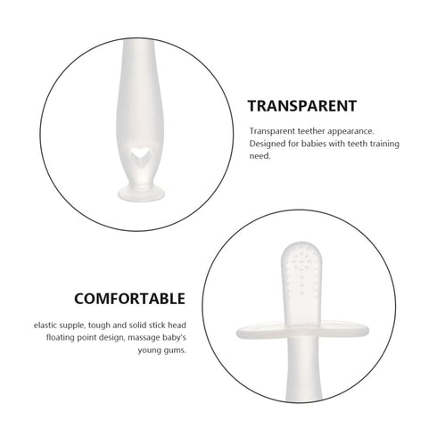 EXCEART 5Pcs Silicone Baby Teething Stick Clear Toddler Teethers Baby Chew Stick for Healthy Molar Growth