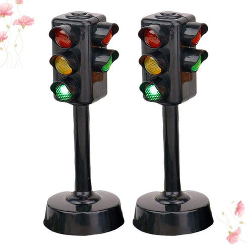 Kisangel 2pcs Traffic Signals Lamp Toy - Traffic Lights with Sound Light for Early Education Kids