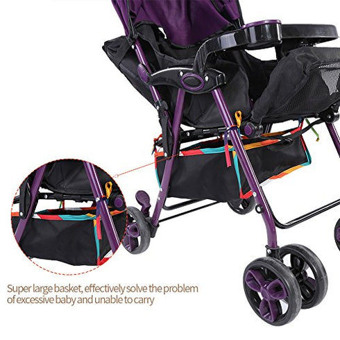 Baby Stroller Basket, Under Stroller Storage Organizer Bag, Solid Oxford Fabric for Pushchair