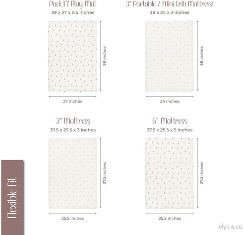 Pack 100% 2 Pack Set, 38 24 Ely's & Co. Patent Pending Waterproof and Play Sheets, Cotton with Waterproof Lining Fitted