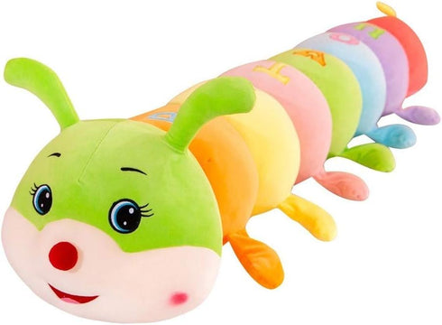 Multicolor Caterpillar Stuffed Animal - Big Hugging Pillow Plush Toy, 35.4inch