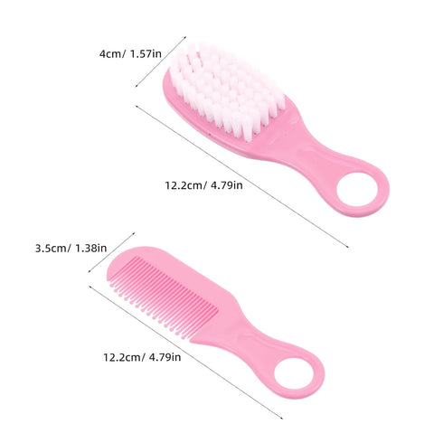 Set Brush Comb for Newborns, Soft Bristle Hairbrush with Massage Function, Gentle Hair Grooming Kit for Boys, Blue