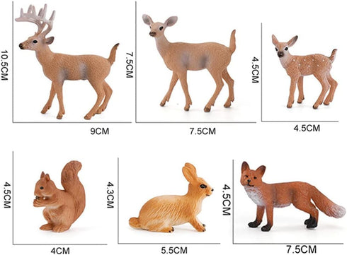 6 Pcs Simulated Forest Animal Models, Woodland Creatures Figurines Educational Props for Kids