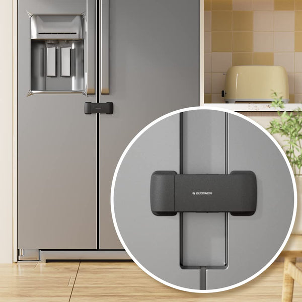 EUDEMON Updated French Fridge Lock, French Door Refrigerator/Freezer Lock for Kids & Babies, Easy to Install