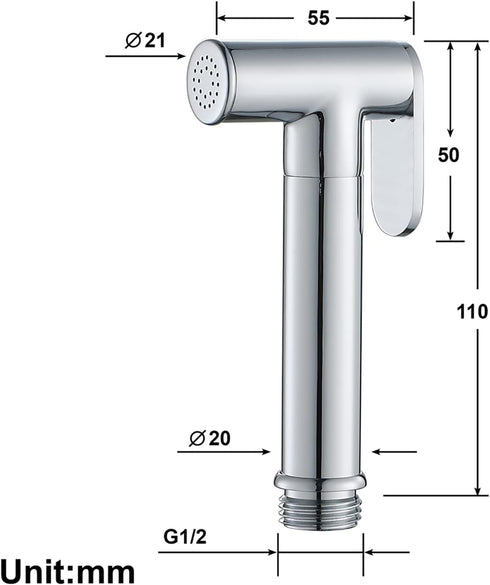 XKHLQLPEF Handheld Bidet Sprayer for Toilet, Baby Cloth Diaper Sprayer Brass Round Toilet Sprayer High Pressure