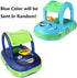 Summer Baby Pool Float with Canopy Steering Wheel Sunshade Swim Ring Car Inflatable Toys Infants Float Seat Boat