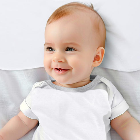 lazyrhino 8 Pack Baby Burp Cloths, Unisex for Boys and Girls, Super Absorbent and Soft Towel,Solid Color (White)