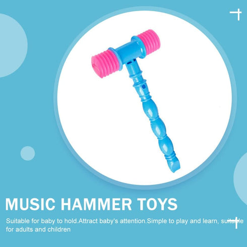 NUOBESTY 8 Pcs Hammer Pounding Toys, Plastic Squeaky Hammer Musical Pounding Toy Educational Toys in Random Color