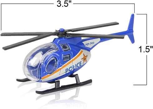 ArtCreativity Diecast Helicopter Toy, Pack of 4 - Police, Fire Engine, EMS, Military Diecast Toy Choppers for Kids