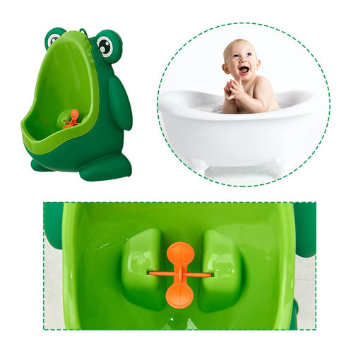 Cute Green Frog Potty Training Urinal - Fun Aiming Target for Boys