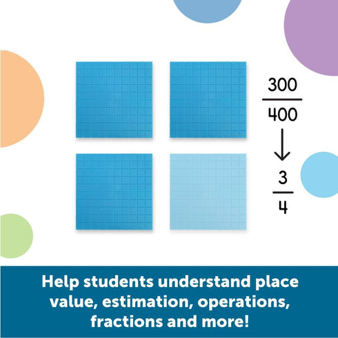 Learning Resources Plastic Base Ten Flats, 10 Piece Set