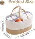 Diaper Caddy Organizer, Large Cotton Rope Nursery Basket, Changing Table Baby Diaper Storage Portable Car Organizer
