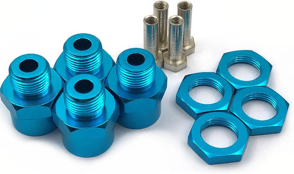 4Pcs Wheel Hex Hub Adapter Conversion Extension for 1/10 RC Car, Upgrade for 1/8 Tires/Off-Road/Big Foot Tire