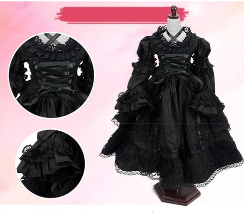 Fenteer Elegant Black Princess Lolita Dress for BJD SD Dolls