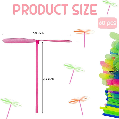 36 Pieces Hand Helicopter Spinner, Outdoor Flying Plastic Dragonfly Toy, Random Color Toy Helicopter