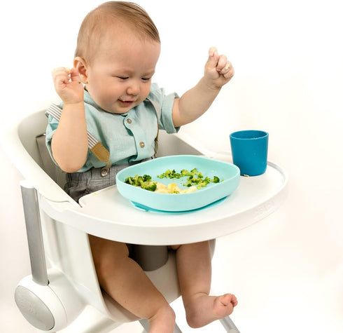 BEABA Silicone Baby Suction Plate, Non-Slip Suction Bottom, Easy to Clean, Sky Color