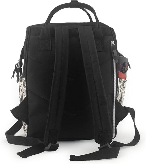 TZTTZT Backpack, Mommy Black White Paisley Pattern Print Diaper Bag Toddler Baby Girl Boy Diaper Bag for Mom Dad, Bags
