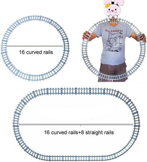 City Train Tracks Non-Powered, 24pcs Compatible Major Brands Building Block Toy Gifts