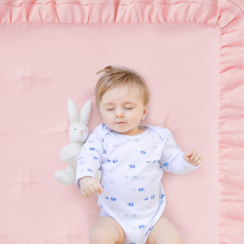 Set, 3-Piece Set Set Girl Crib Bedding Crib Comforter for Girls, Boho Ruffle Pink Nursery Bedding Include Crib