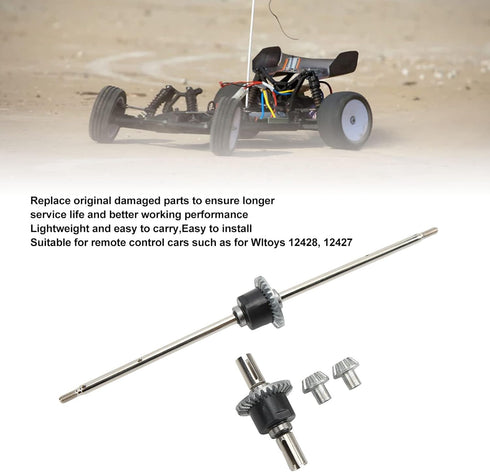VGEBY Stainless Steel Metal Front Rear Differential Gear Spare Parts for Wltoys 12428 12427 Remote Control Car