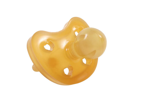 1 Count (12-18 SWEETIE Rubber Pacifier Natural Rubber Pacifier Rounded Heart Shape Rubber Original Natural Rubber