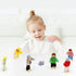 Lovely Happy Dollhouse Dolls Family Set - 8 Wooden Figures for Children House Pretend Gift