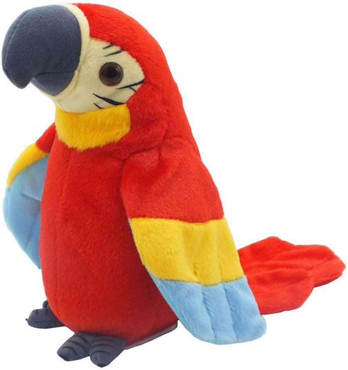(Patent) Talking Parrot Plush Toy, Cute Mimicry Pet Animal Toy, Electronic Birthday Present for Kids (RED)