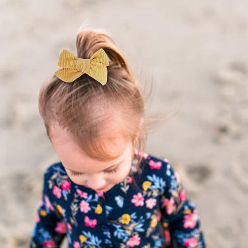 DRESHOW BQUBO Baby Girl Headbands with Bows, Handmade Nylon Hairbands for Newborn Infant Toddlers, 10 Pack
