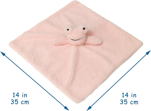 Baby Pink Frog Soft Stuffed Animal Security Blanket, Plush Frog Character Lovey Blanket for Newborn Infant Toddler