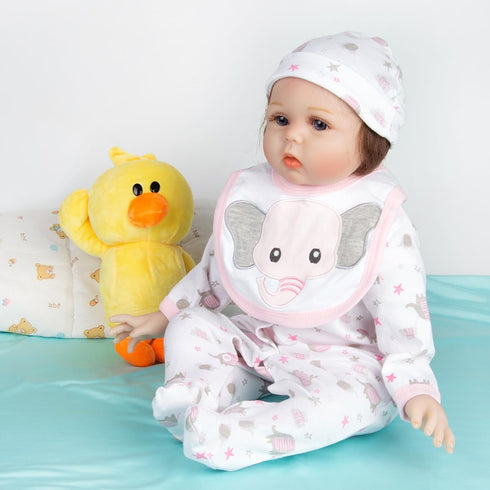 Reborn Baby Dolls Clothes, 22 Inch Cute Elephant Girl Outfits for 20-22 Inch Newborn Doll