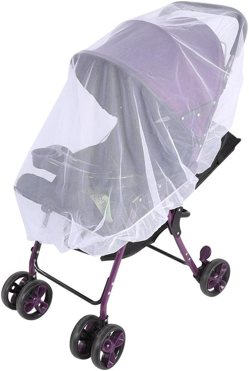 Baby Pushchair Net, Portable Soft Mesh Buggy Cover for Most Universal Size Strollers (White)
