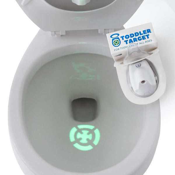 Adjustable Potty Toilet Target with Motion Sensor, Bullseye Illumination, and Nightlight, Precision