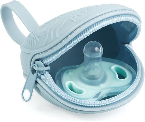 3 Pack PandaEar Silicone Pacifier Holder Case, Portable Travel Pacifier Pouch for Newborns, BPA-Free Silicone Pacifier