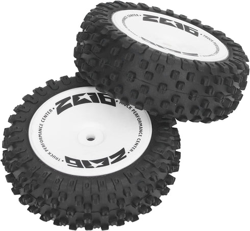 Alomejor 2Pcs Rubber RC Car Rear Tires Set for 124007 Remote Control Car