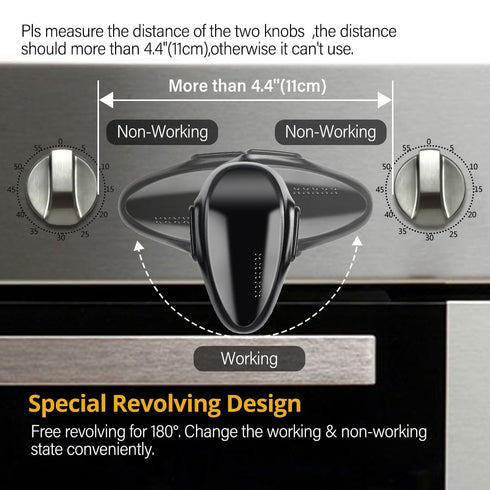 EUDEMON Childproof Oven Door Lock, 1 Pack, Easy to Install, Heat-Resistant Material, No Tools Needed (Black)