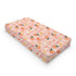 KuphiL10C Summer Girls-16x32 Peaches Leaves Checkered Pattern Baby Changing Pad Cover, Unisex Fruits Nursery Diaper