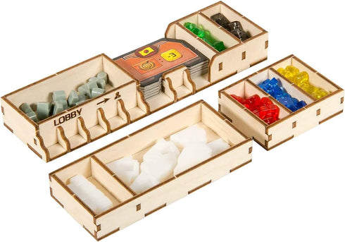 The Broken Token Terraforming Mars Game Organizer - Wood Storage Box with Multiple Trays