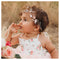 SWEETV Flower Girl Headband for Wedding, Baby's Breath Rose Gold Hair Piece for Birthday Party