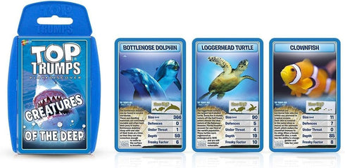 Top Trumps Creatures of The Deep Classic Card Game, Learn Facts About Jellyfish, Octopus, and Penguins