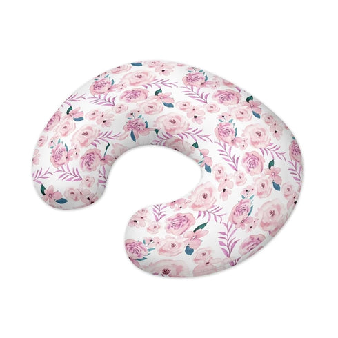 Kathyboom Pink Rose Nursing Pillow Cover, Comfortable Breastfeeding Pillows for Baby Boys Girls, Durable Baby Support