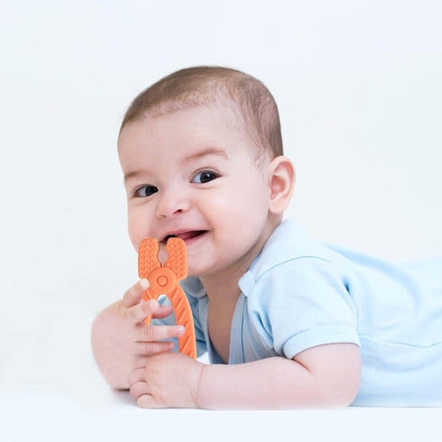 Fu Store 4 Pack Soft Silicone Teething Toys for Toddlers Infant Baby Teethers Hammer Spanner Wrench Pliers Set (Hammer