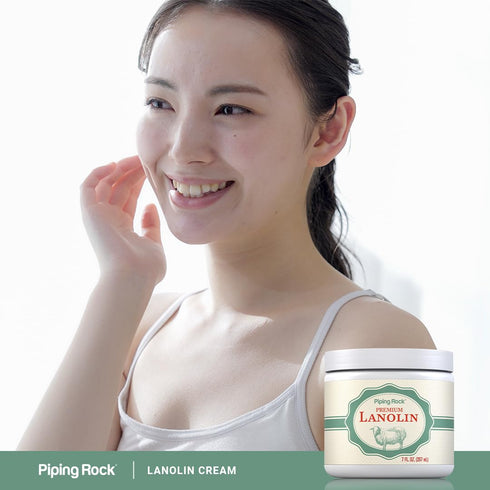 7 oz Piping Rock Lanolin Nipple Cream | fl | Moisturizing & Soothing Balm for Skin, Face, and Body | Non-GMO, Free