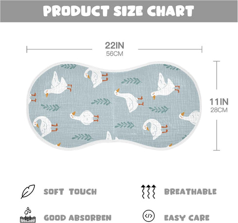Set 4 Pack vvfelixl Baby Burp Cloths White Gooses Baby Newborn Cotton Burping Cloths Baby Washcloths