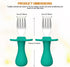 2 Pcs Baby Forks, Toddler Forks for Self Feeding, Kids Forks with Silicone Round Handle, BPA Free