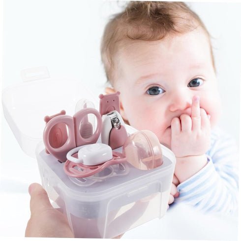 Set Abaodam Newborn Nail Clipper Grooming Kit Scissors Nail File Boy Girl Care Tools for Boy Girl Pink